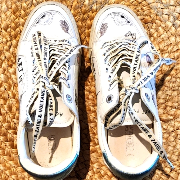 Zadig & Voltaire Women's LA Flash Art Print Low Top Sneakers Size 39 US 8 - Picture 2 of 8